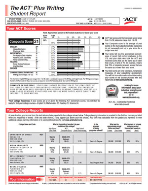 ACT Sample Student Report ACT Sample Student Report